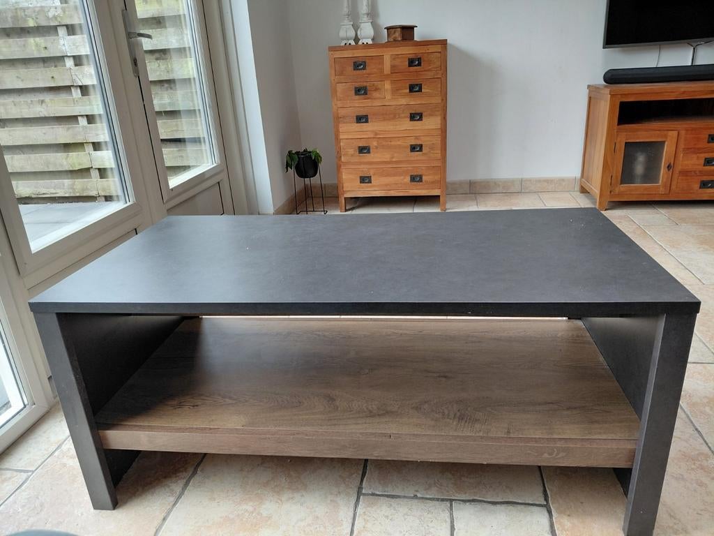 Salontafel 60x120x52,5 cm met opbergplank, Ophalen, Gebruikt, 100 tot 150 cm, 50 tot 75 cm