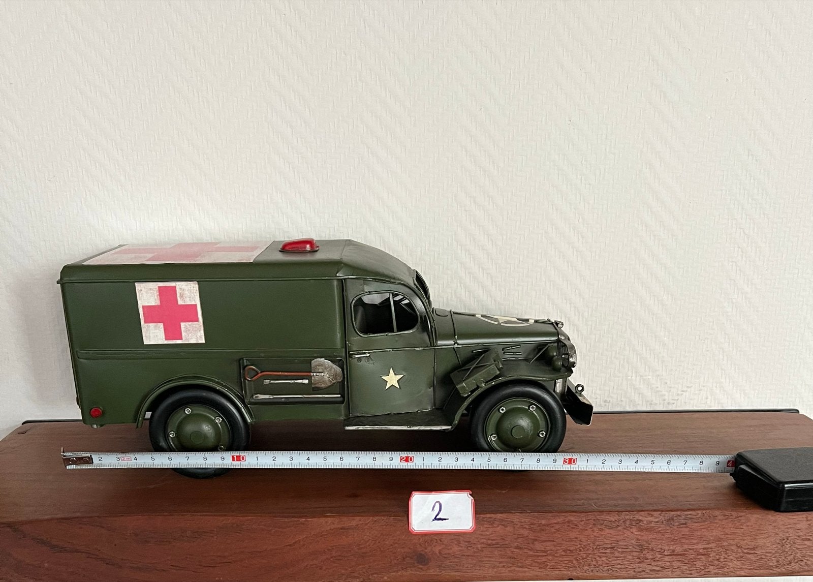Vintage metalen ambulance model - Decoratief object, Ophalen of Verzenden, Gebruikt