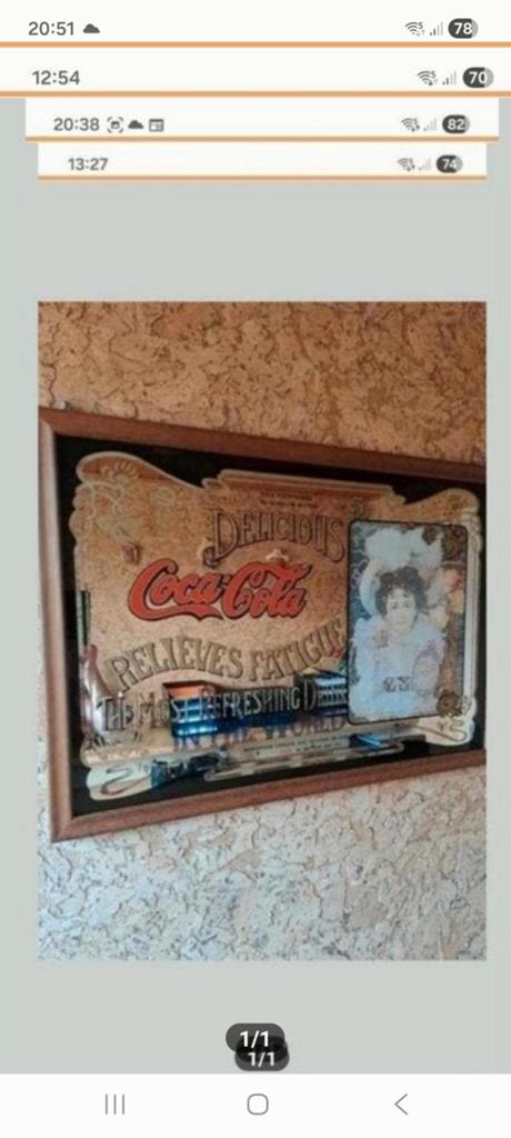 2 vintage spiegels: grote coca cola+Player's Navy Cut (zgan), Antiek en Kunst, Antiek | Overige Antiek, Ophalen