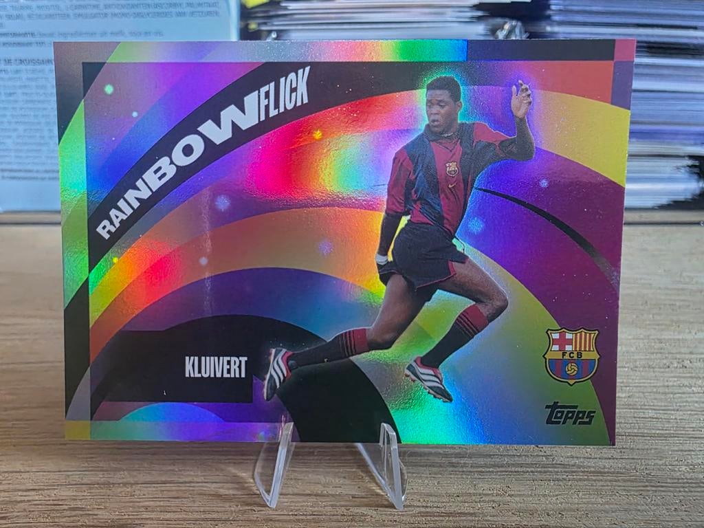 Kluivert Rainbow Flick Topps Spelerskaart FC Barcelona, Ophalen of Verzenden