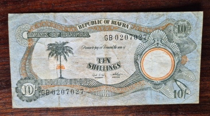 Biafra 10 shillings, Postzegels en Munten, Ophalen, Overige landen, Los biljet