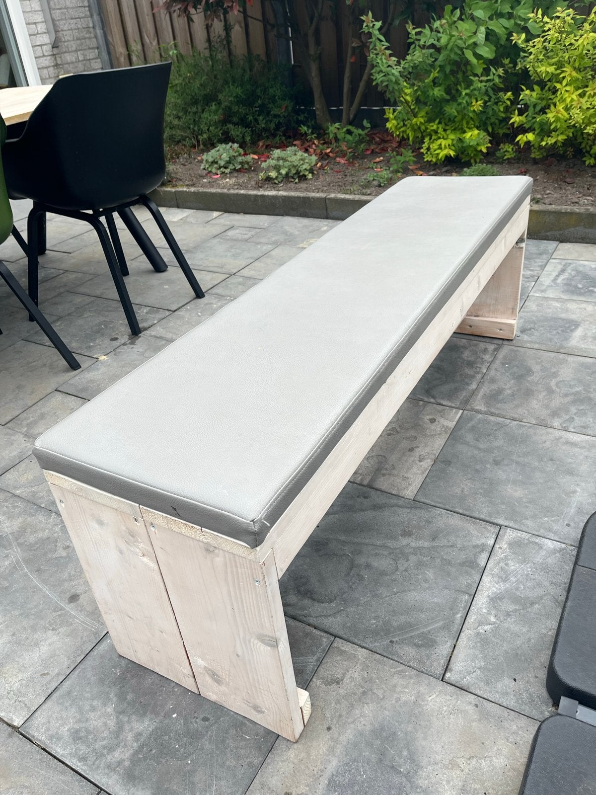 Houten bank met kussen, Tuin en Terras, Ophalen, Gebruikt, Hout