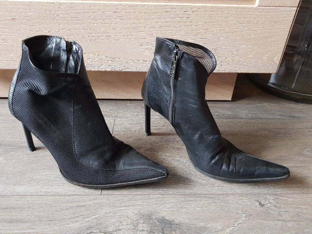 Leren laarzen / laarsjes -- maat 37 -- Roberto Botticelli, Kleding | Dames, Schoenen, Zwart, Lage of Enkellaarzen, Ophalen of Verzenden