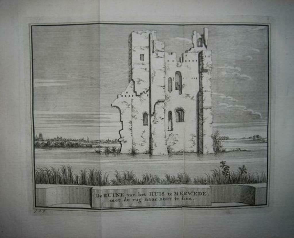 41/ Merwede Ruïne van het Huis Kopergravure 1736, Ophalen of Verzenden
