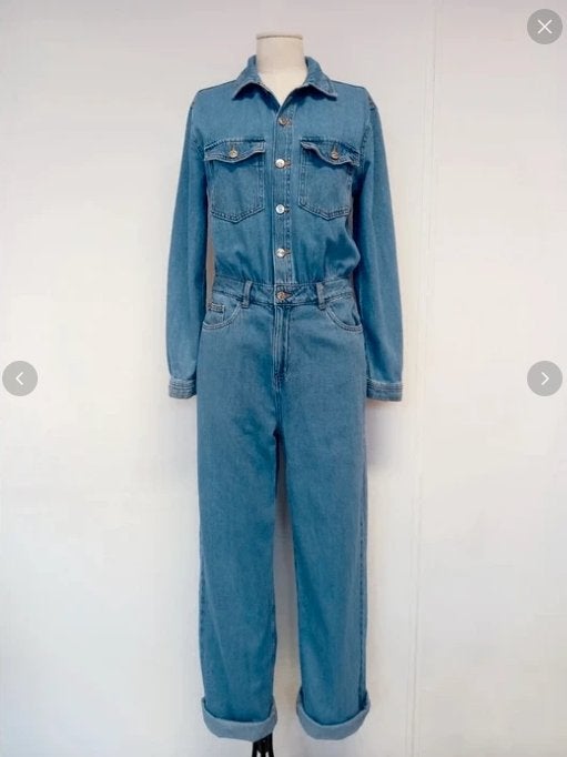Lichtblauwe jeans overall / jumpsuit merk Kiabi  maat 40, Maat 38/40 (M), Blauw, Ophalen of Verzenden, Kiabi