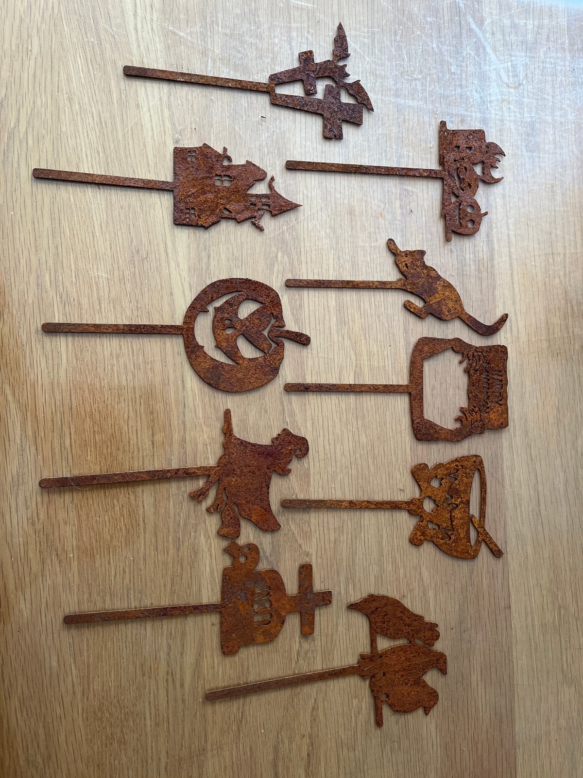 Halloween Cortenstaal Decoratie Set - 10 Stuks, 20cm Hoog, Ophalen of Verzenden, Nieuw