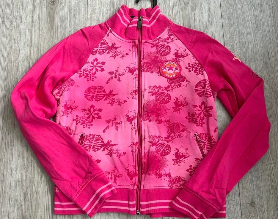Roze meiden vest protest maat 164, Ophalen of Verzenden, Zo goed als nieuw, Meisje, Trui of Vest