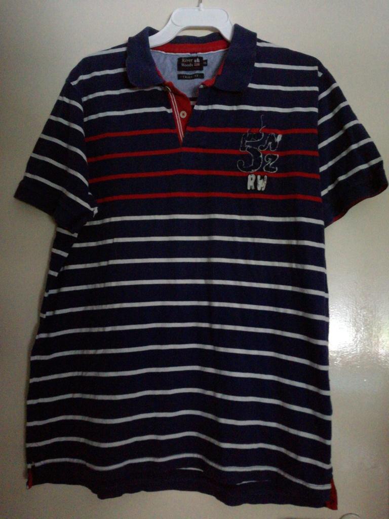 als nieuw Polo Shirt RIVERWOODS blauw streep new zealand XXL, Verzenden, Zo goed als nieuw, Overige maten, Blauw