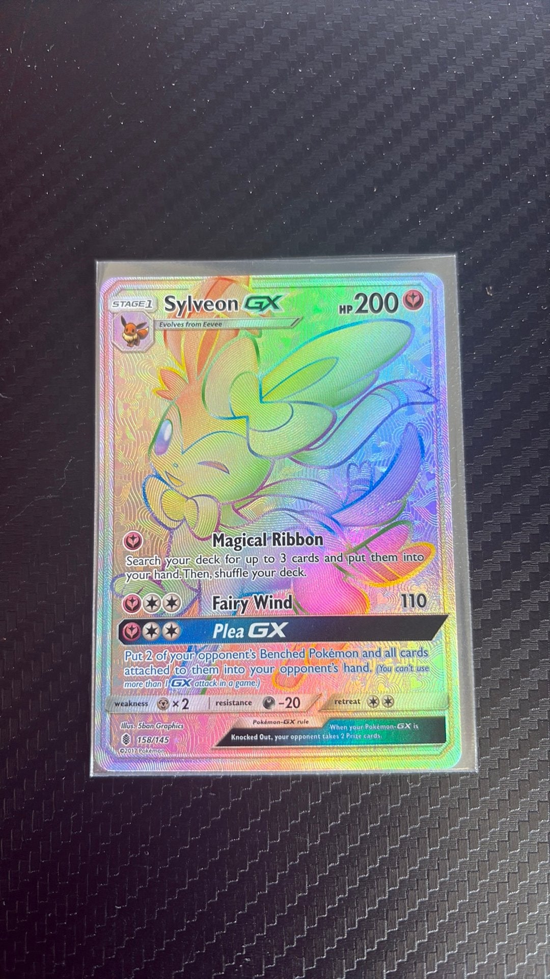 Rainbow sylveon GX pokemonkaart 158/145, Ophalen of Verzenden, Nieuw