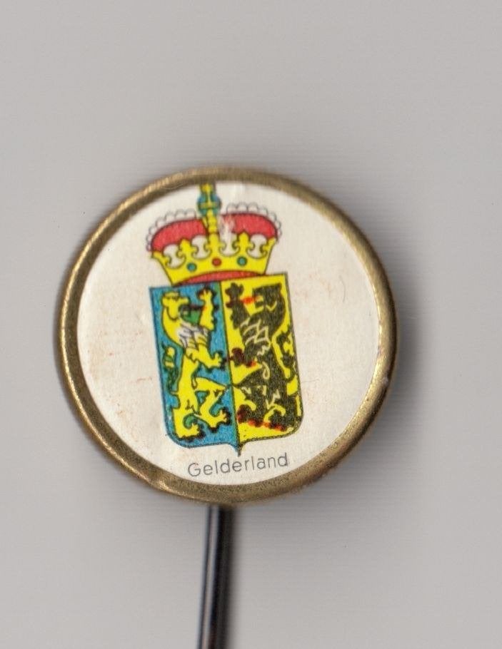 Provincie wapen Gelderland speldje, Gebruikt, Niet vindbaar, Niet vindbaar, Speldje of Pin