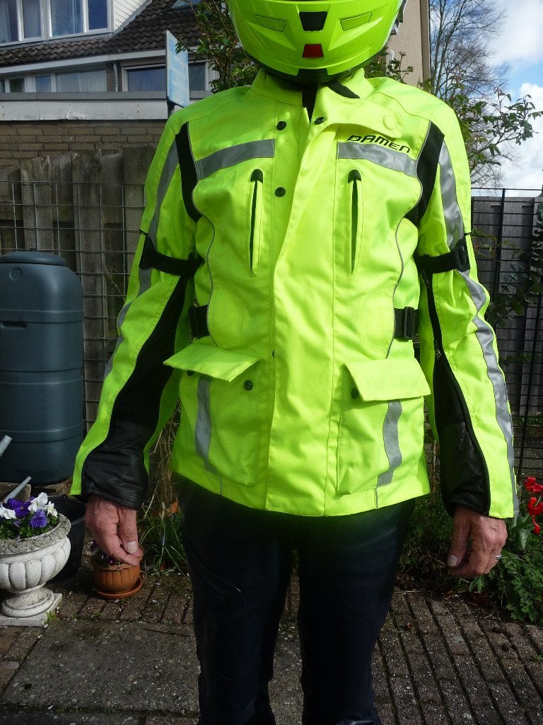 Reflectie motorjas mt 48, Motoren, Kleding | Motorkleding, Jas | textiel, Dames, Heren, Tweedehands, Ophalen of Verzenden
