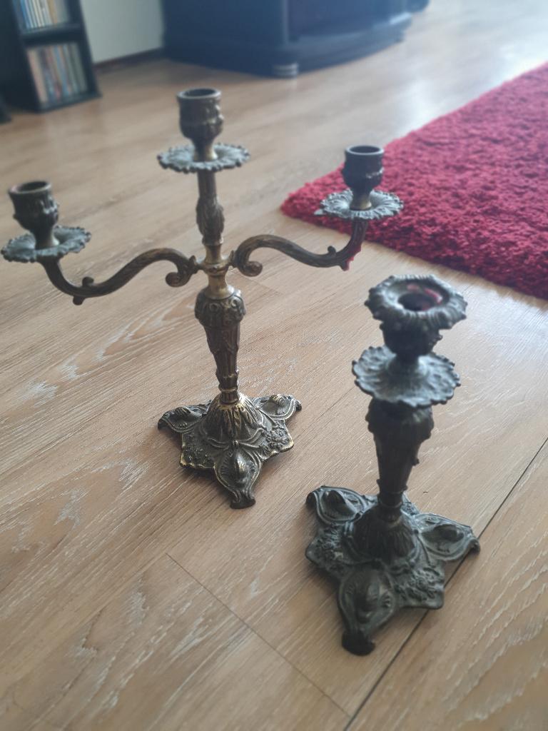 2 stuks Kaarsen kandelaars, Huis en Inrichting, Woonaccessoires | Kandelaars en Kaarsen, Ophalen, Gebruikt, Kandelaar