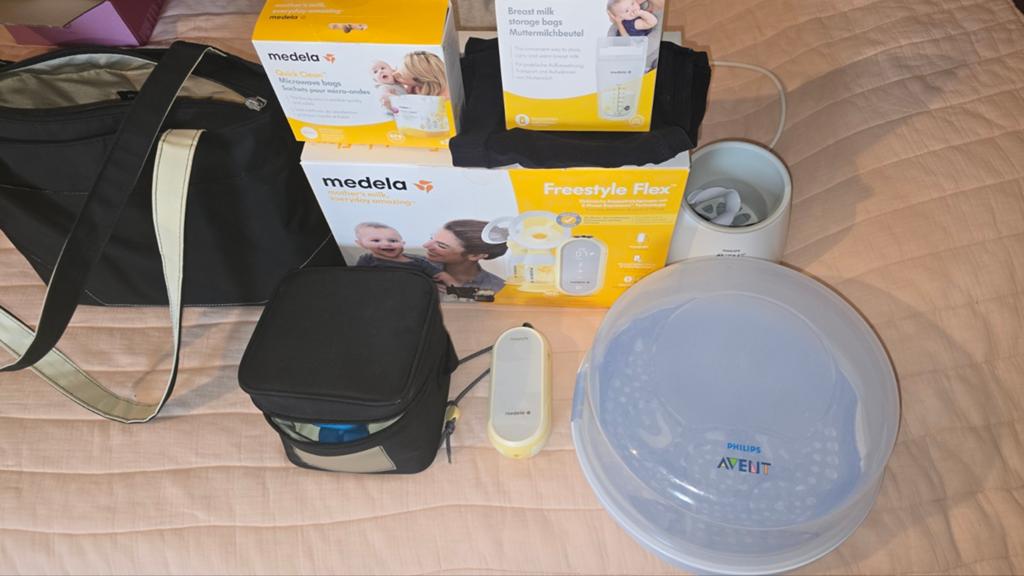 Medela Freestyle Flex draagbare borstkolf + Philips acc., Ophalen of Verzenden, Zo goed als nieuw, Borstkolf