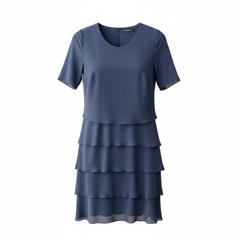 Frank Walder jurk maat 38 - marineblauw  Gelaagde rok, Maat 38/40 (M), Blauw, Ophalen of Verzenden, Zo goed als nieuw
