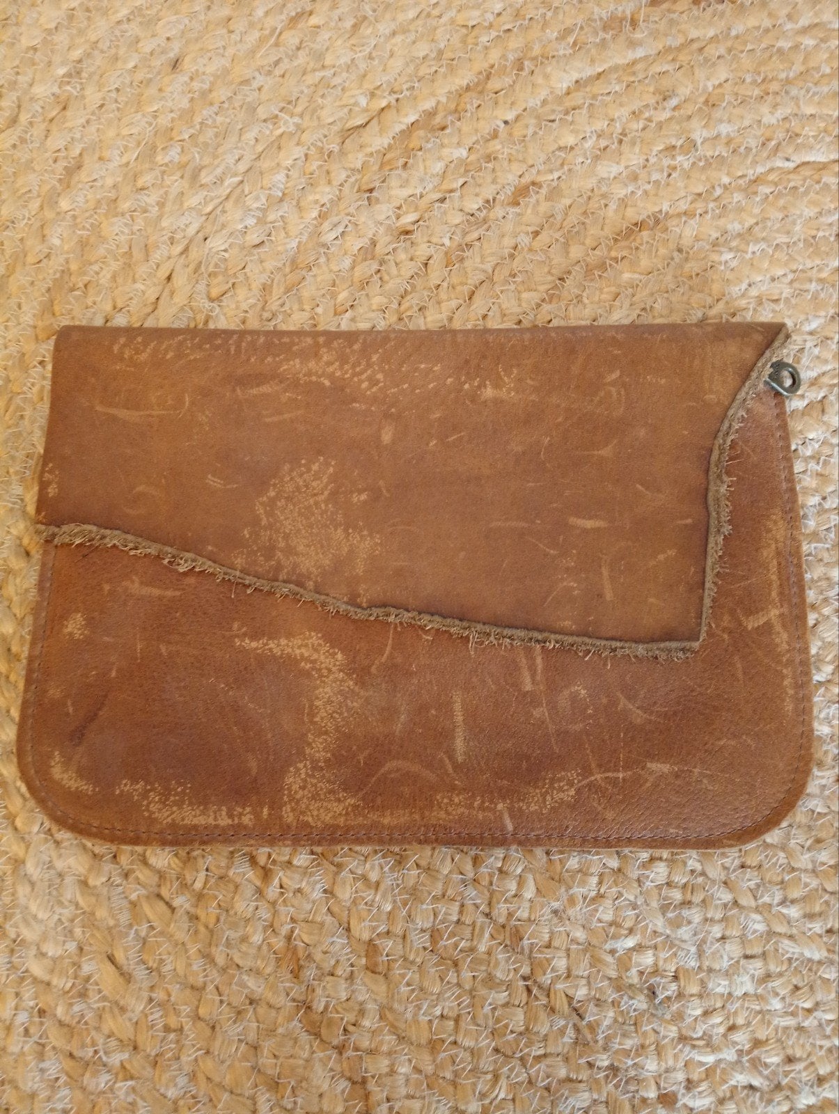 Vintage Leren Clutch / Avondtasje - Bruin, Ophalen, Gebruikt, Bruin, Avondtasje