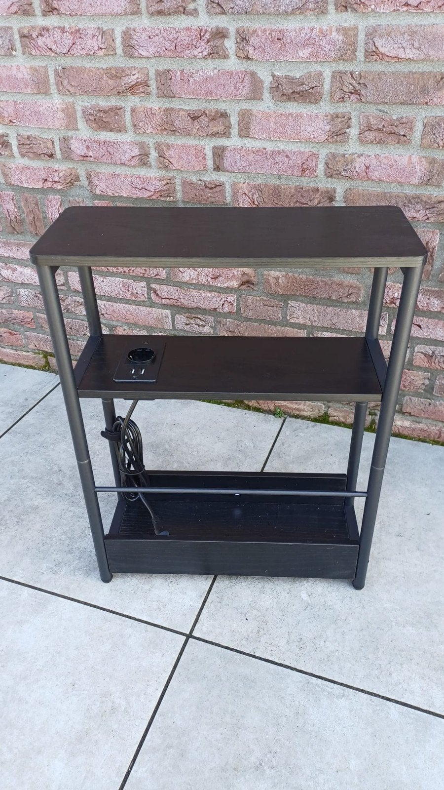 Bijzettafel, nachtkast + stopcontact & 2xusb 18x45x58 Zwart, Huis en Inrichting, Tafels | Bijzettafels, 45 tot 60 cm, Minder dan 55 cm