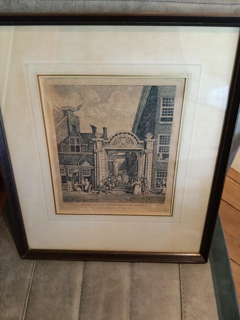 Prachtige litho? Oude mannen huis 1792. Amsterdam, Antiek en Kunst, Ophalen of Verzenden