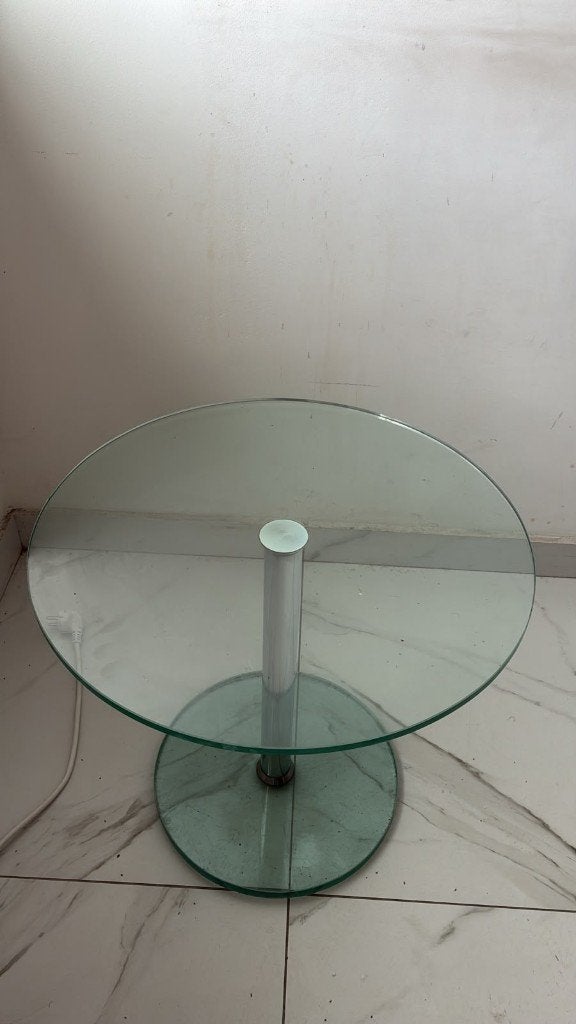 glazen rond bijzet tafeltje, Minder dan 55 cm, Gebruikt, Rond, Glas