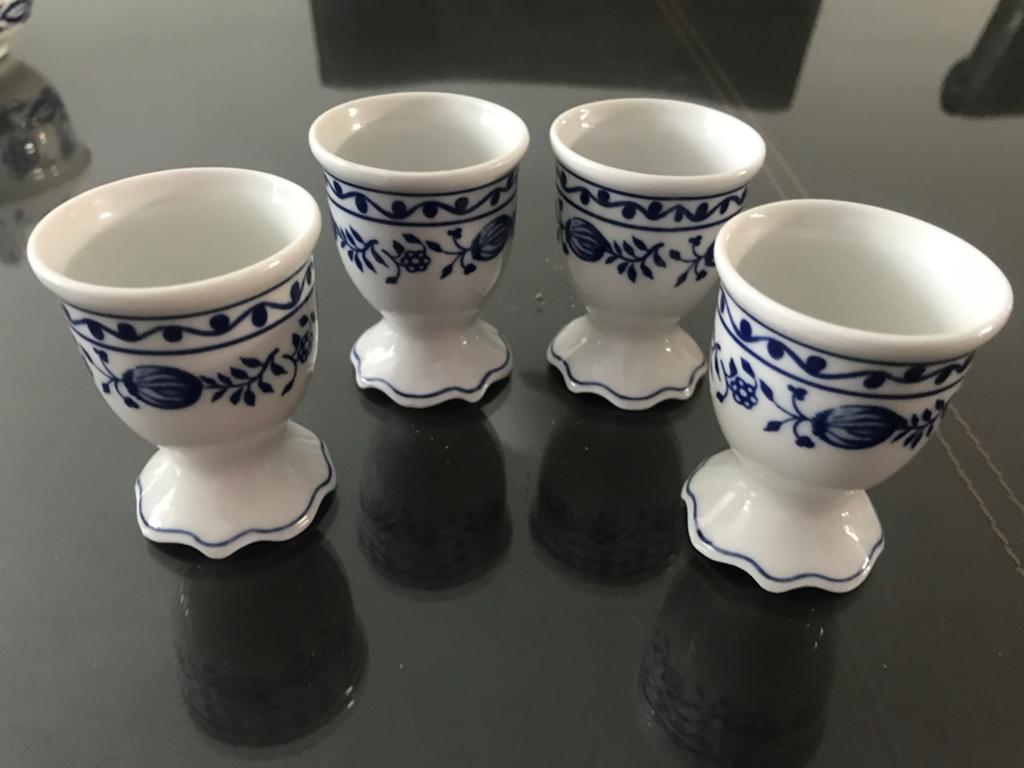 Set van 4 Zwiebelmuster porseleinen eierdopjes, Ophalen, Overige typen, Zo goed als nieuw, Overige stijlen