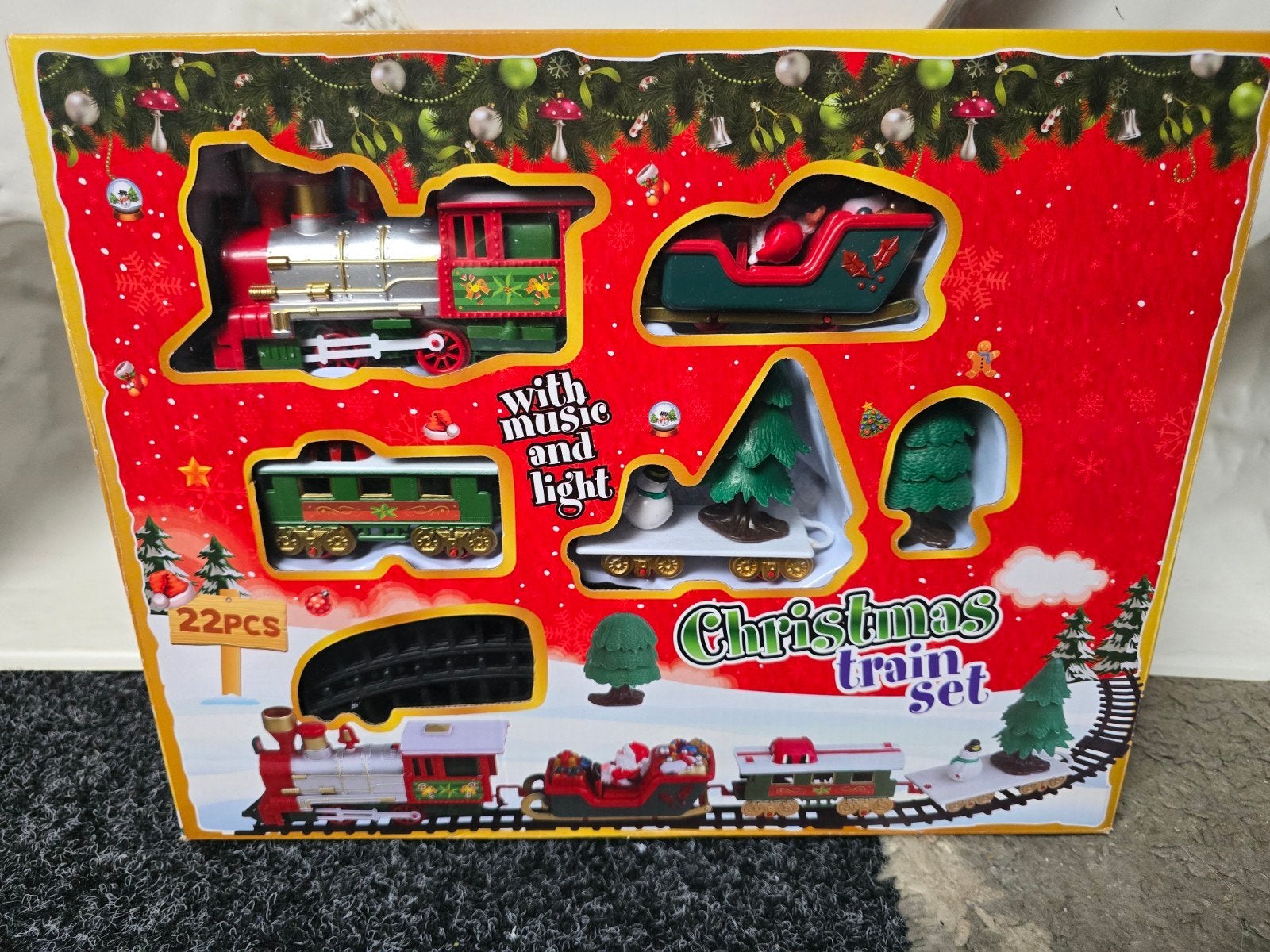 Kersttrein van tuincentrum. Werkend. Slechts 1 jaar op gezet, Ophalen of Verzenden, Zo goed als nieuw