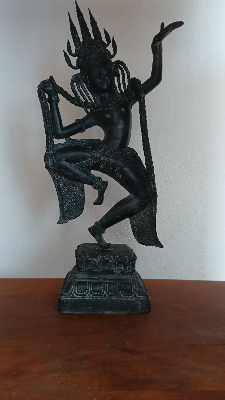 Bronzen dansend Apsara beeld, Huis en Inrichting, Ophalen of Verzenden