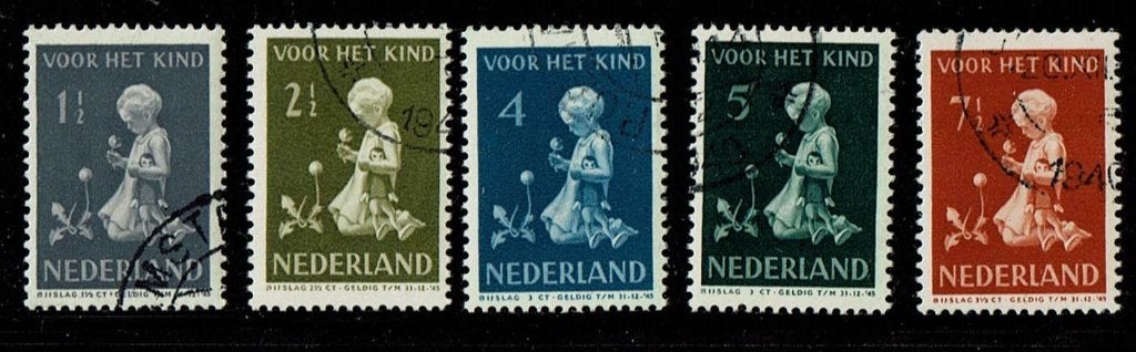 Nederland NVPH 374-378 gestempeld 3, Postzegels en Munten, Postzegels | Nederland, Verzenden, Na 1940, Gestempeld