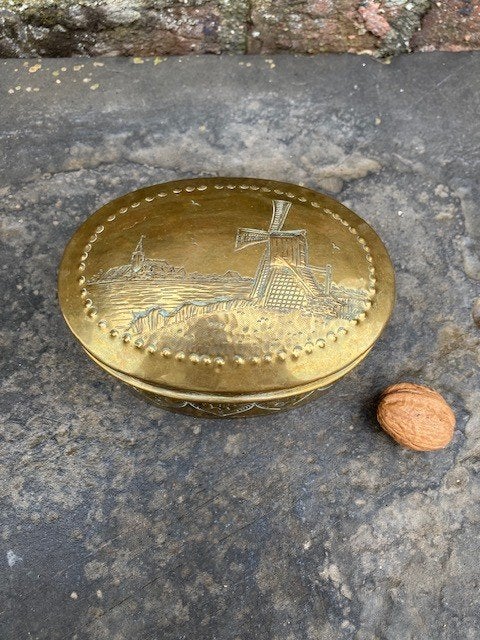 antieke theedoos Friesche koperkunst, Klaas Dijkstra, Sneek, Antiek en Kunst, Antiek | Koper en Brons, Ophalen of Verzenden, Koper
