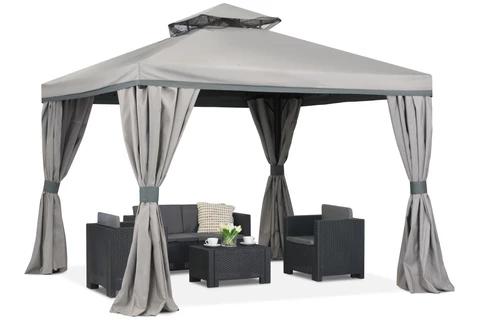 Nieuw Garden Point Valencia gordijnen en dak voor Paviljoen, Minder dan 4 meter, Nieuw, Paviljoen, 2 meter of meer