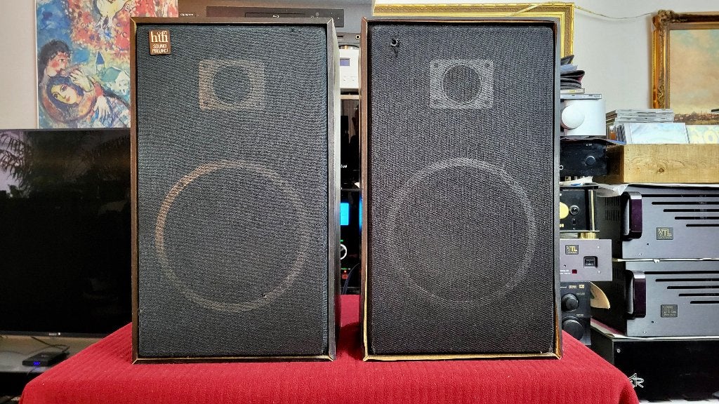 Vintage Sound Project speakers set, Stereo speakers, Gebruikt, Inclusief kabels, Minder dan 60 watt