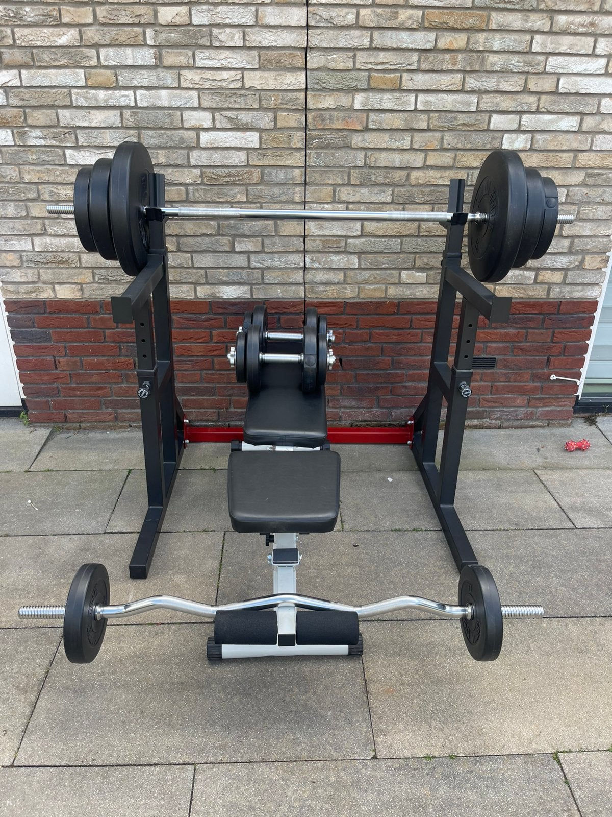 Gorilla Sports Complete Home Gym Set Squat 80kg, Sport en Fitness, Fitnessmaterialen, Ophalen, Zo goed als nieuw, Borst, Overige typen