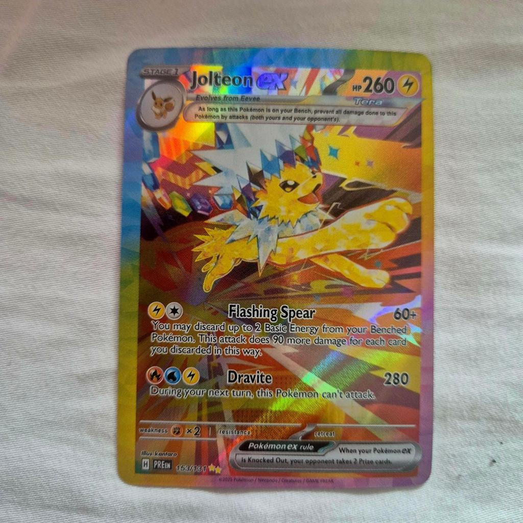 Jolteon Ex, Ophalen of Verzenden, Zo goed als nieuw, Losse kaart, Foil