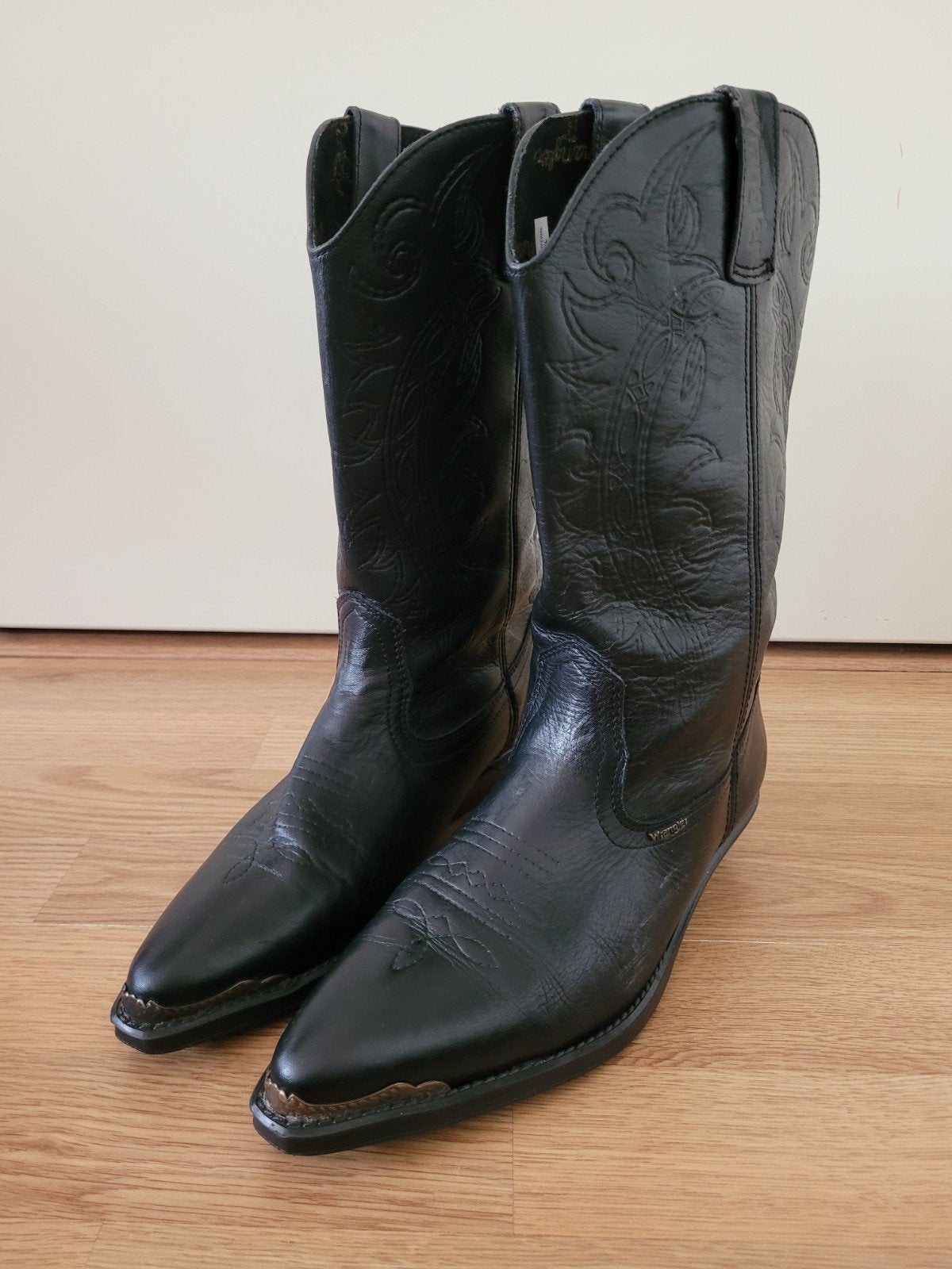 Wrangler leren cowboy boots zwart maat 7 41, Kleding | Dames, Schoenen, Hoge laarzen, Zwart, Zo goed als nieuw, Wrangler