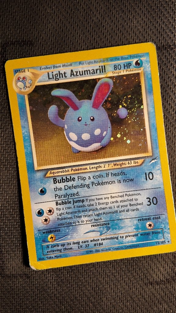 Light Azumarill 13 Neo Destiny | Pokemon kaart, Ophalen, Zo goed als nieuw, Losse kaart, Foil