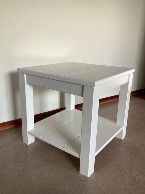 vidaXL bijzettafel salontafel koffietafel landelijk hout wit, Ophalen, Vierkant, 50 tot 100 cm, Minder dan 50 cm