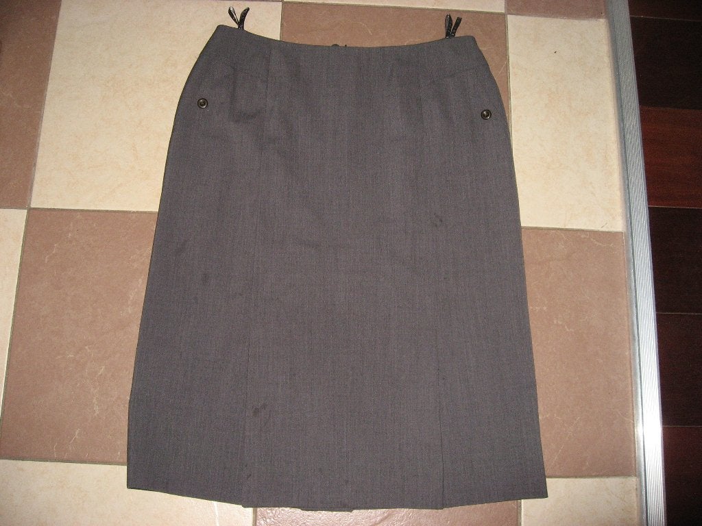 KOOPJE grijze rok, Catherina Hepfer, Seda, mt 46 voor 5 euro, Verzenden, Rok, Zo goed als nieuw, Grijs