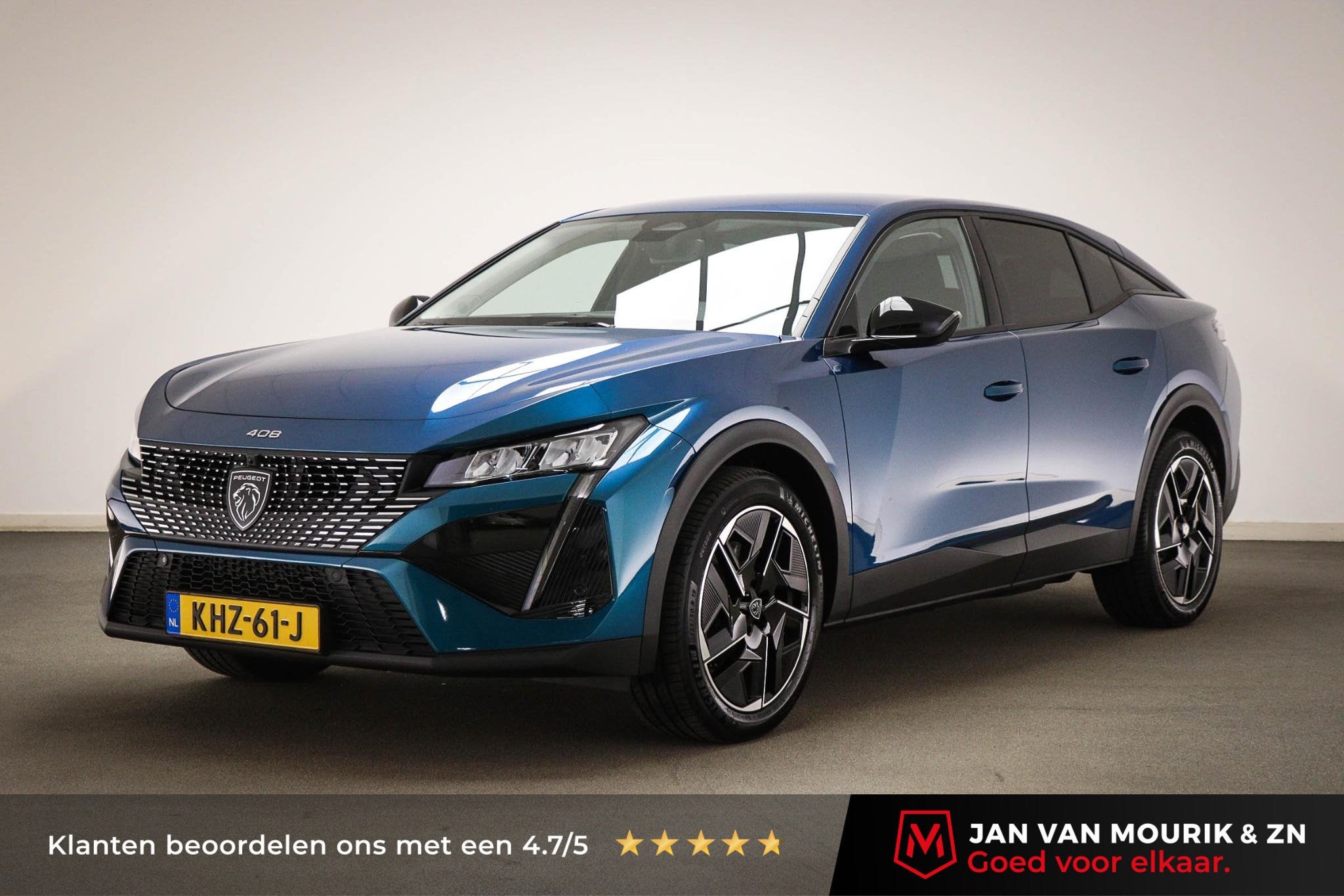 Peugeot e-408 Allure 58 kWh | NIEUW | COMFORT / CONNECT / 36, Gebruikt, Met garantie (alle), Blauw, Leder en Stof