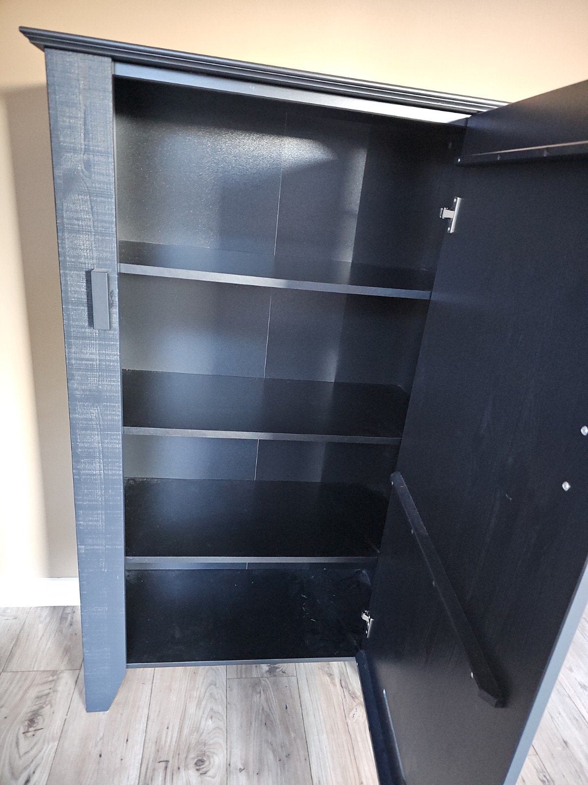 Woood boerenkast gijs zwart, Ophalen, 100 tot 150 cm, 50 tot 100 cm, Zo goed als nieuw