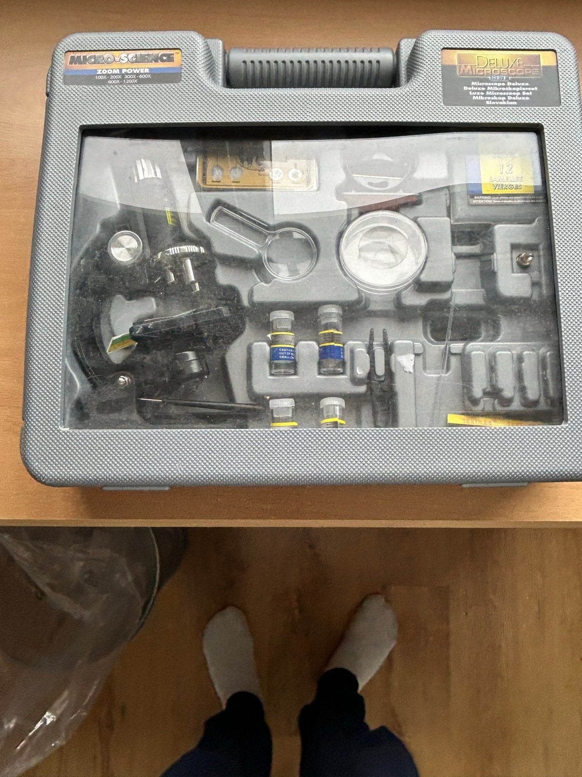 Micro-Science Deluxe Microscoop Set - Zoom Power, Audio, Tv en Foto, Optische apparatuur | Microscopen, Ophalen of Verzenden, Gebruikt