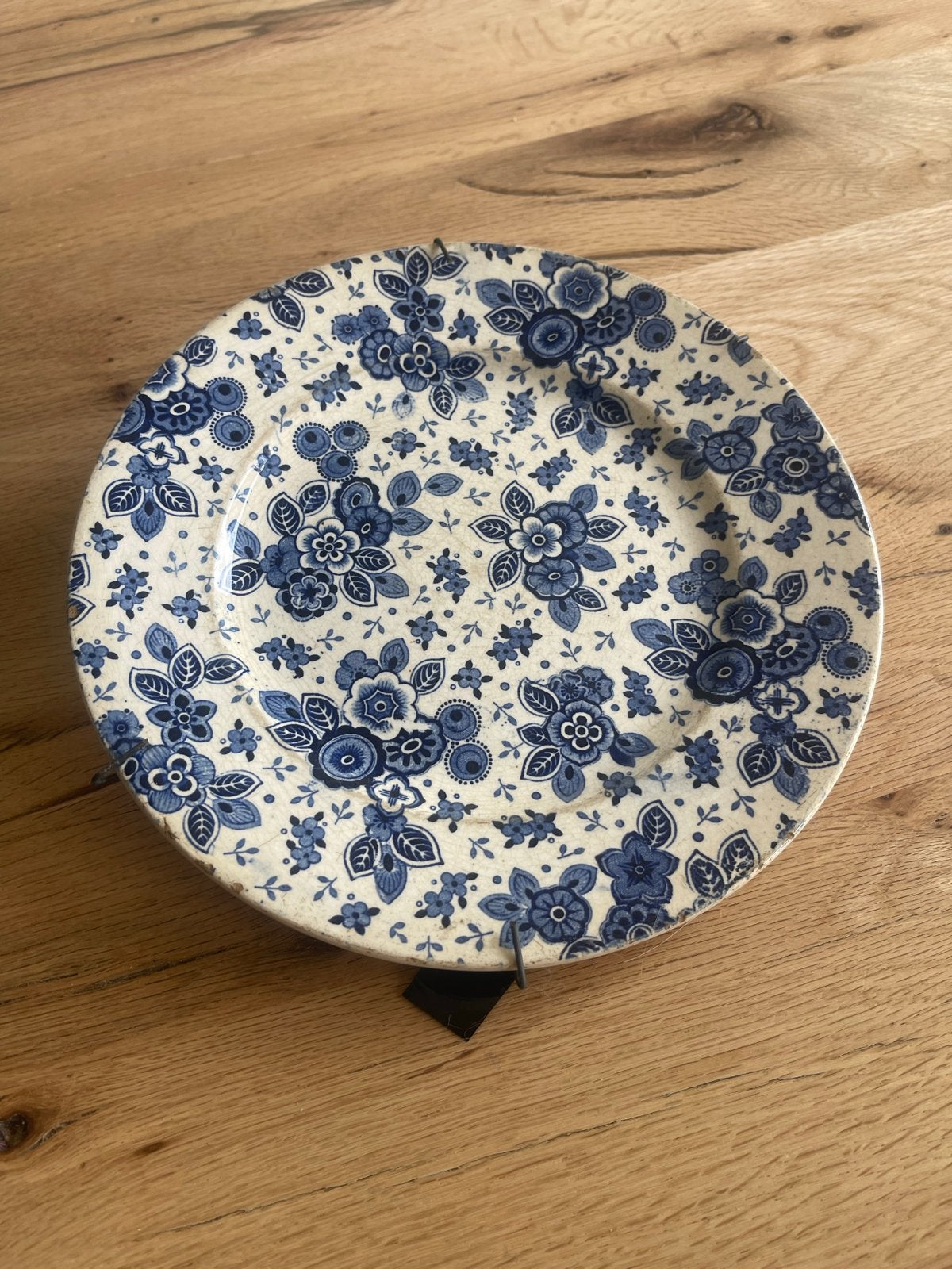 Société Céramique Maastricht Beatrix wandbord blauw wit –oud, Ophalen of Verzenden