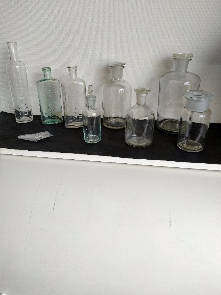 Apothekersflesjes, stopflessen/potten (oud/antiek), Ophalen of Verzenden