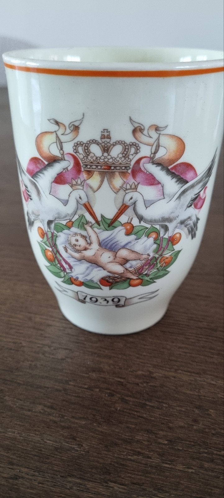 Geboorte beker Koningin Beatrix 1939 in perfecte staat!, Ophalen, Zo goed als nieuw, Nederland, Servies