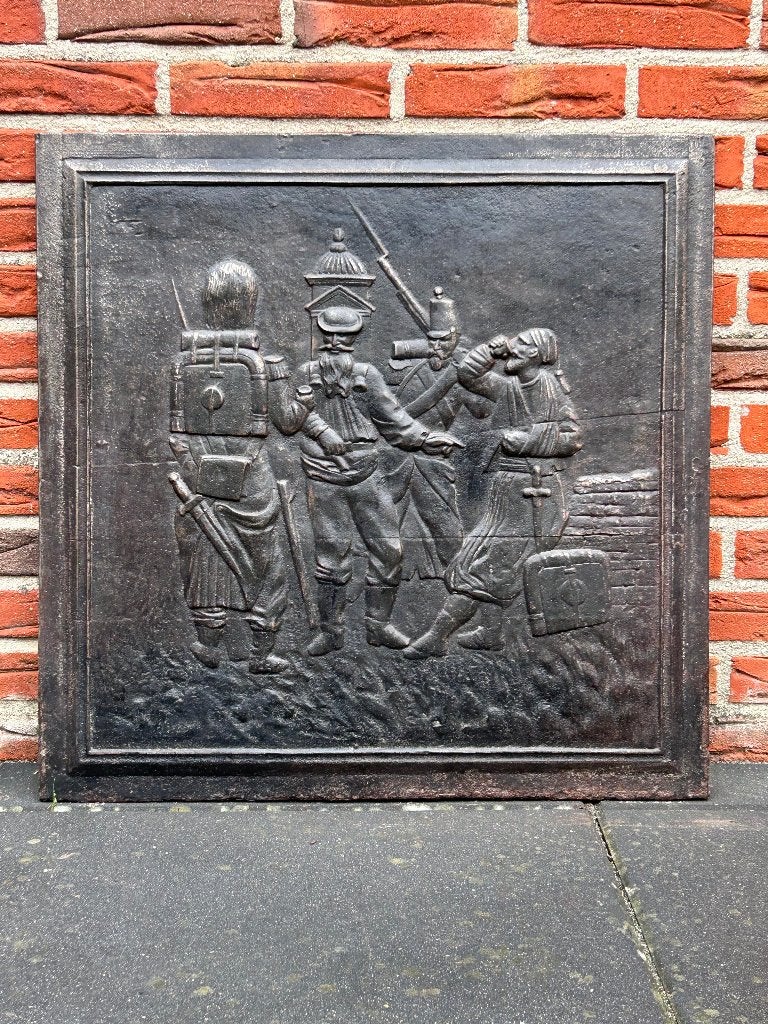 Haardplaat " Napoleontische voorstelling ", Ophalen