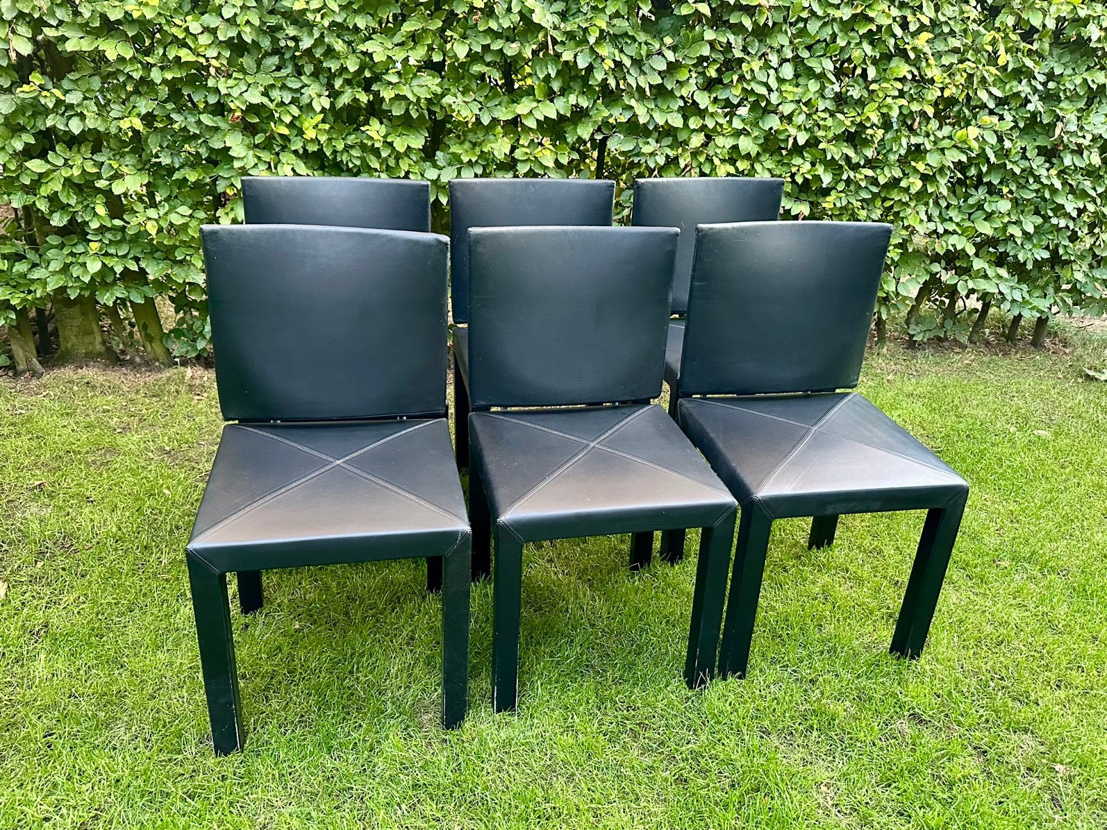 B&B Arcadia eetkamerstoelen, Paolo Piva, Ophalen, Zwart, Leer, Vijf, Zes of meer stoelen