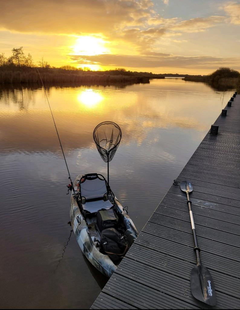 Vis Kayak compleet met roeispaan, dakdragers en motorhouder, Ophalen, 1-persoons