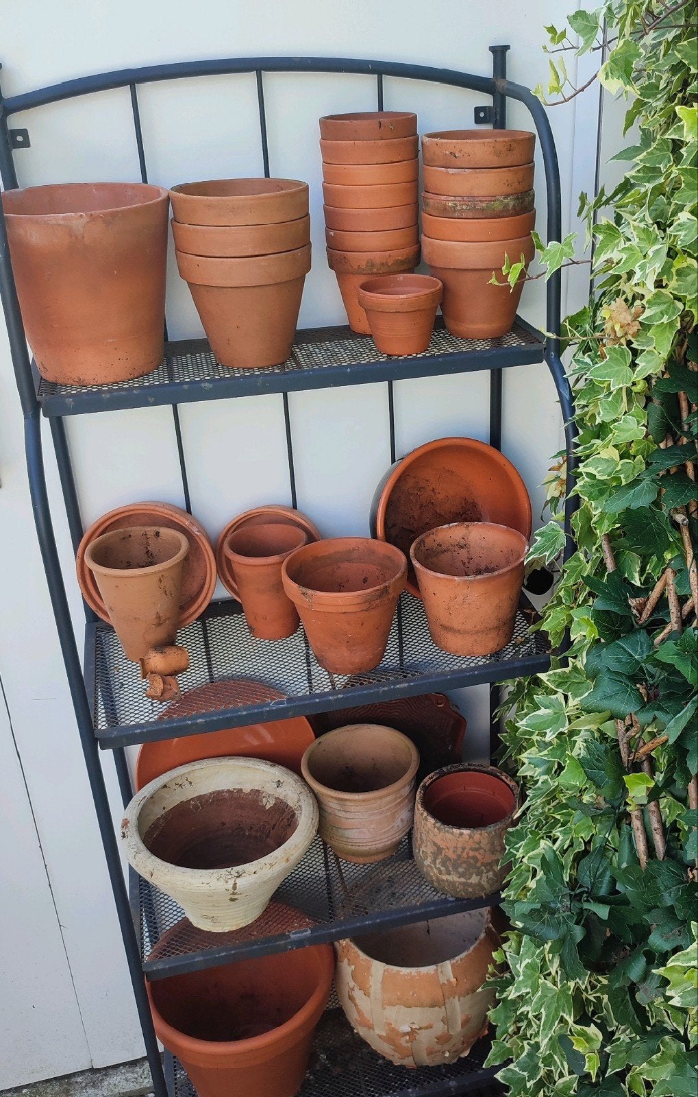 Diverse terracotta aardewerk bloempotten en schalen, Ophalen, Rond, Aardewerk, Minder dan 40 cm