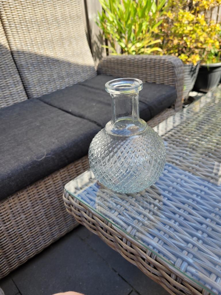 Glazen vaasje, Ophalen of Verzenden, Overige kleuren, Glas, Minder dan 50 cm