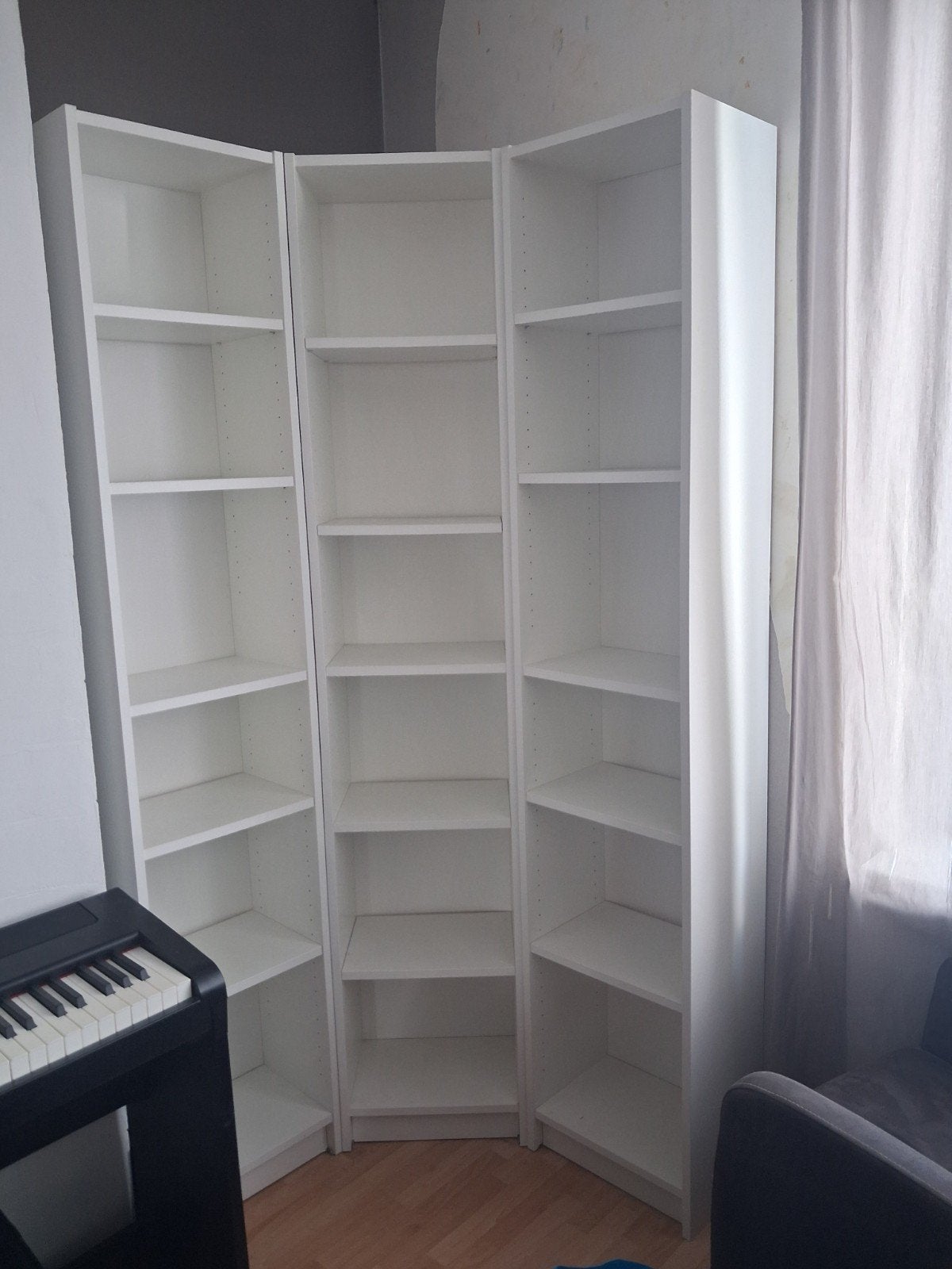 3x IKEA Billy kasten wit met scharnieren voor hoekopstelling, Ophalen, Met plank(en), Gebruikt, 100 tot 150 cm