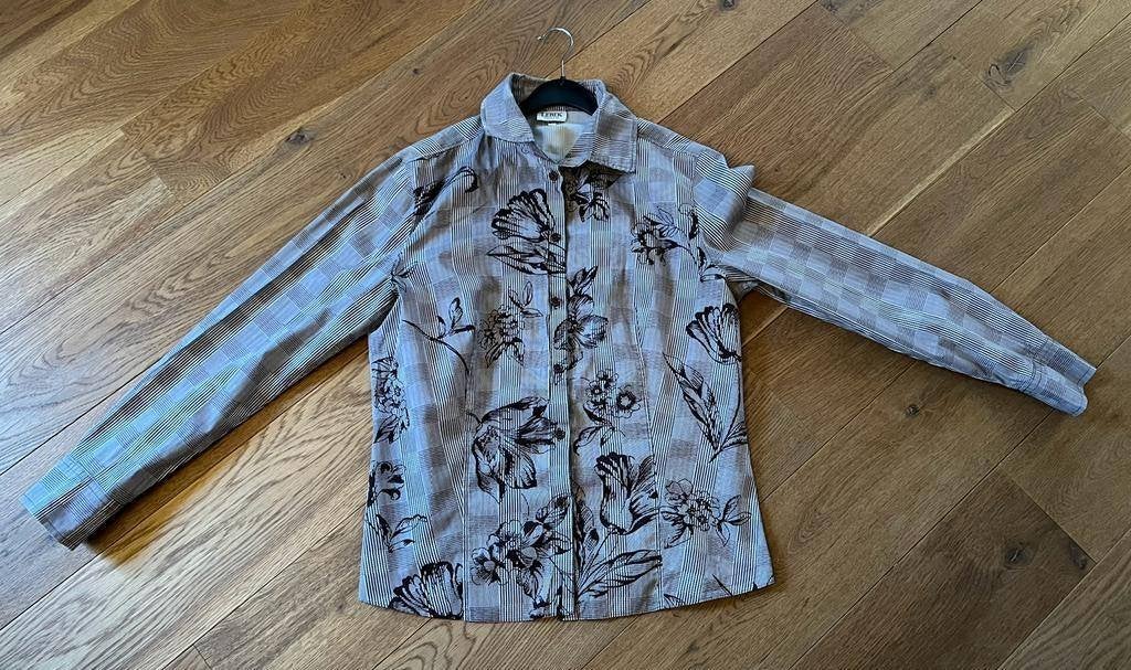 Dames blouse/ overhemd Barbara Lebek maat 40/42, Ophalen of Verzenden, Zo goed als nieuw, Maat 38/40 (M), Blauw
