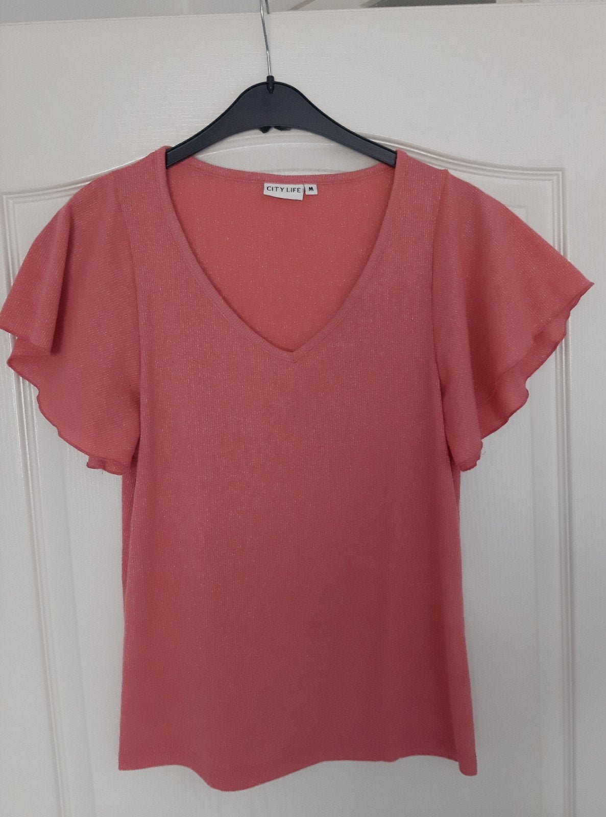 Leuk Shirt met Korte Mouwen en V-hals - City Life, Maat 38/40 (M), City Life, Overige kleuren, Ophalen of Verzenden
