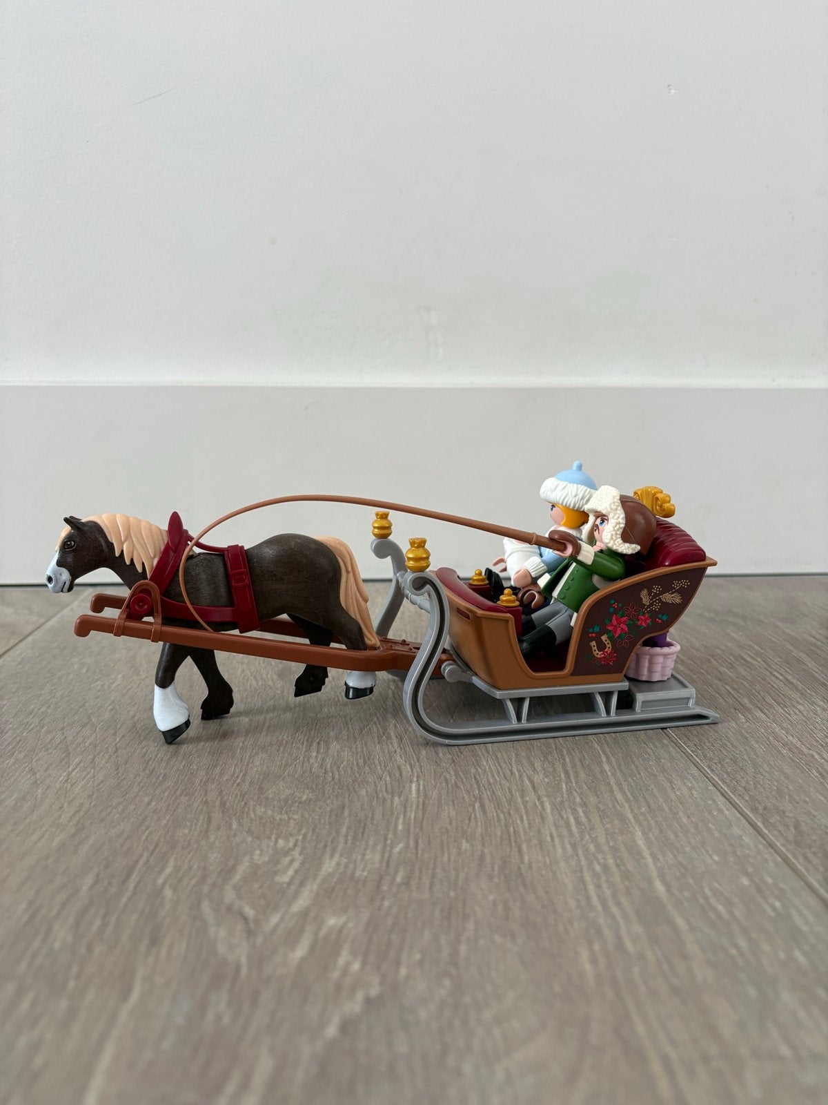 Playmobil Winter Sleetocht met Paard en Figuren, Gebruikt, Complete set, Voertuig, Ophalen of Verzenden